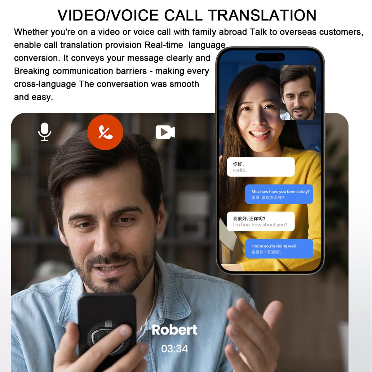 AICase Traduttore intelligente basato sull'IA, traduttore linguistico, controllo tramite app, trascrizione e traduzione IA gratuite, supporta 146 lingue, registratore/traduttore audio per conferenze