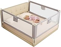 Vista 9 de Riel de cama para niños pequeños, rieles plegables de montaje rápido, protector de riel de cama ajustable en altura con base estable en forma de U