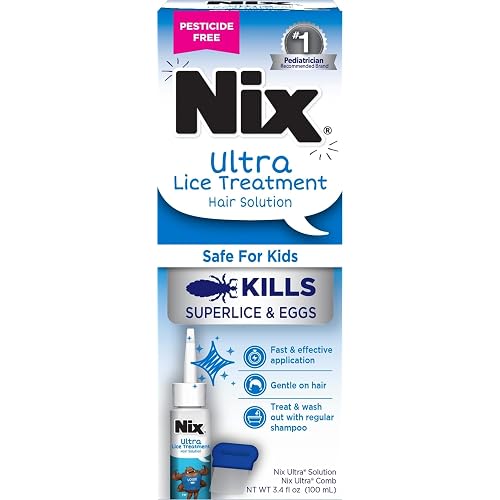 Nix Ultra Lice Treatment Hair Solution & Lice Comb, 3.4 Fl Oz