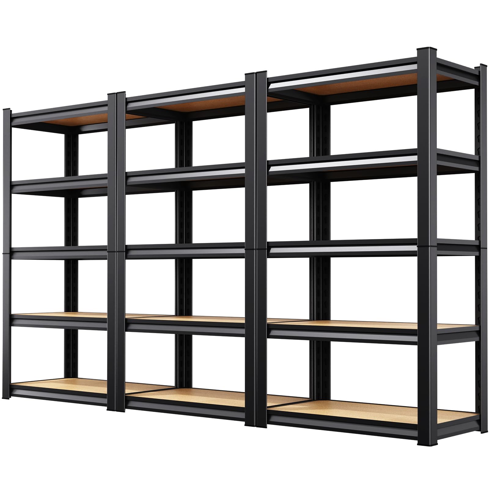 3-Pack Garage Shelving for Home Storage &amp; Multi-Room Organization, 71" H x 28" W x 12" D 5-Tier Adjustable Metal Storage Rack for Tools, Household Essentials, Garage, Pantry &amp; Basement Storage