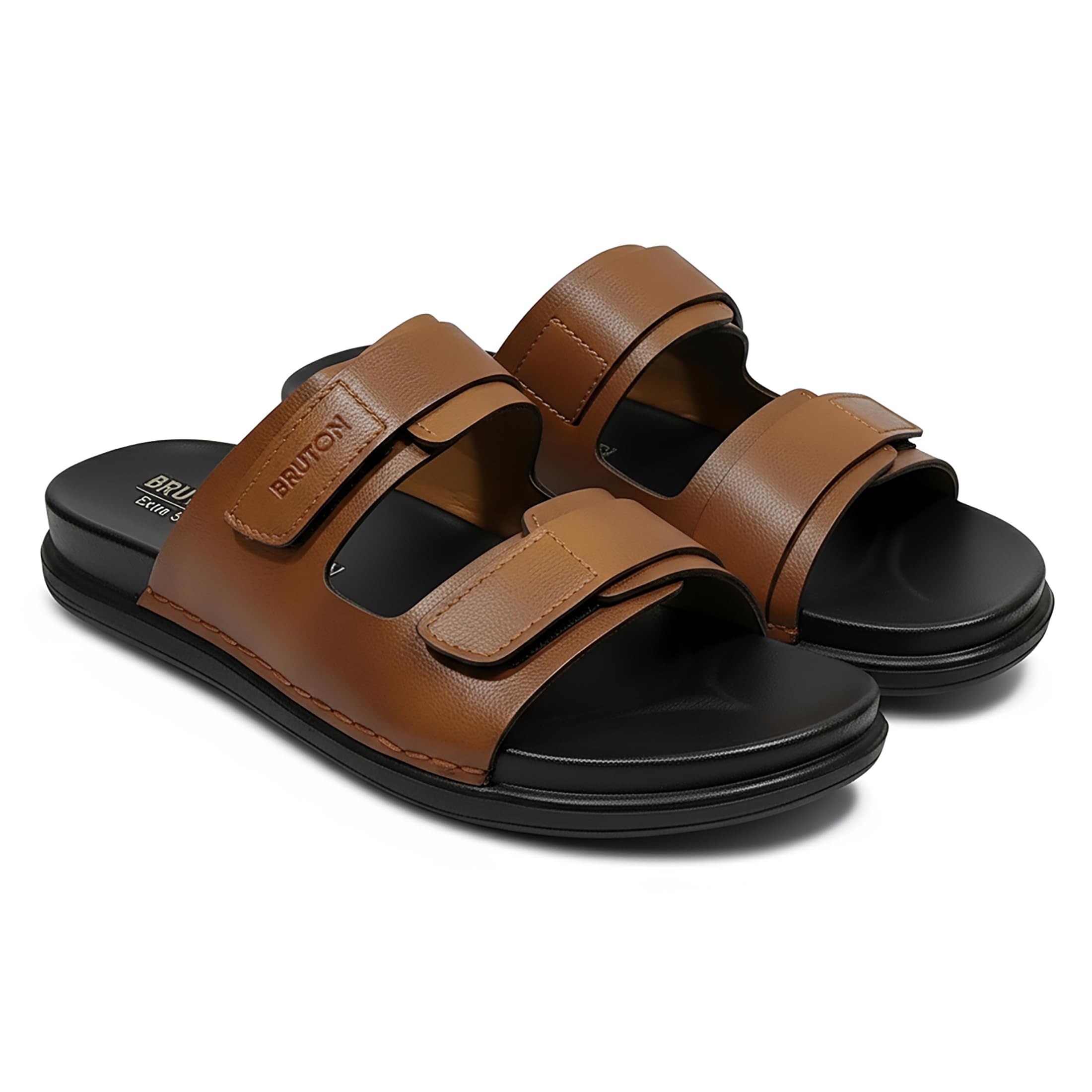 bruton Stylish Men's Sandals | Comfortable, Lightweight PU Material Casual Footwear for Office & Daily Use-picture-1