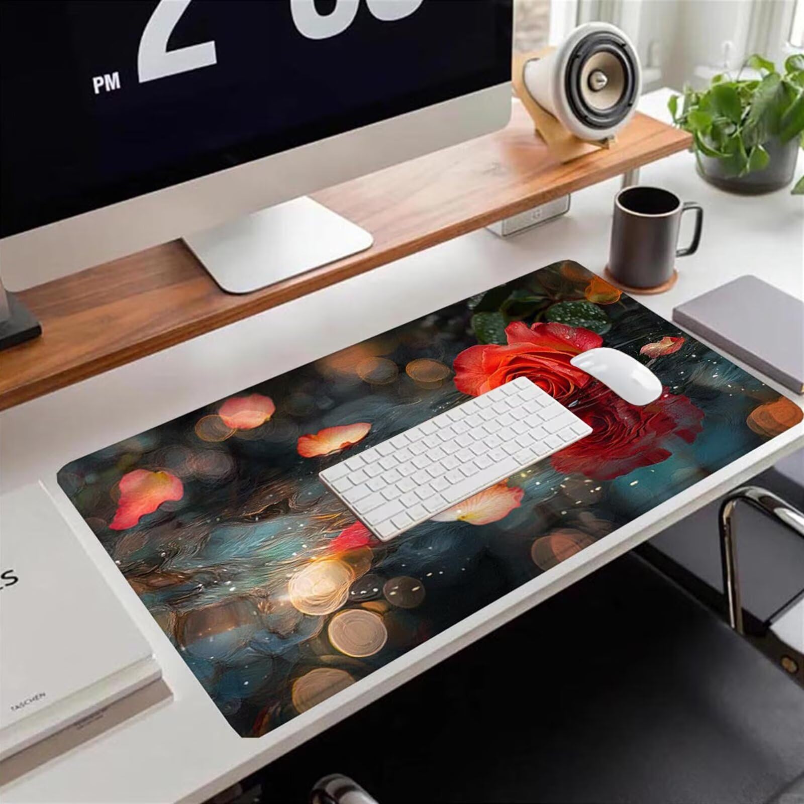 Gamingowa podkładka pod mysz 1200 x 600 x 3 mm, XXL, wodoszczelna, odporna na ścieranie, z przyszytymi krawędziami, podkładka na biurko, poprawia prędkość i precyzję, do laptopa, komputera, wzór