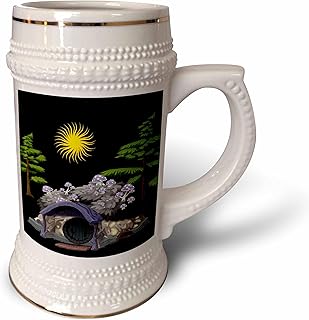 3dRose Hobbit House - Stein Mug, 18oz , 22oz, White