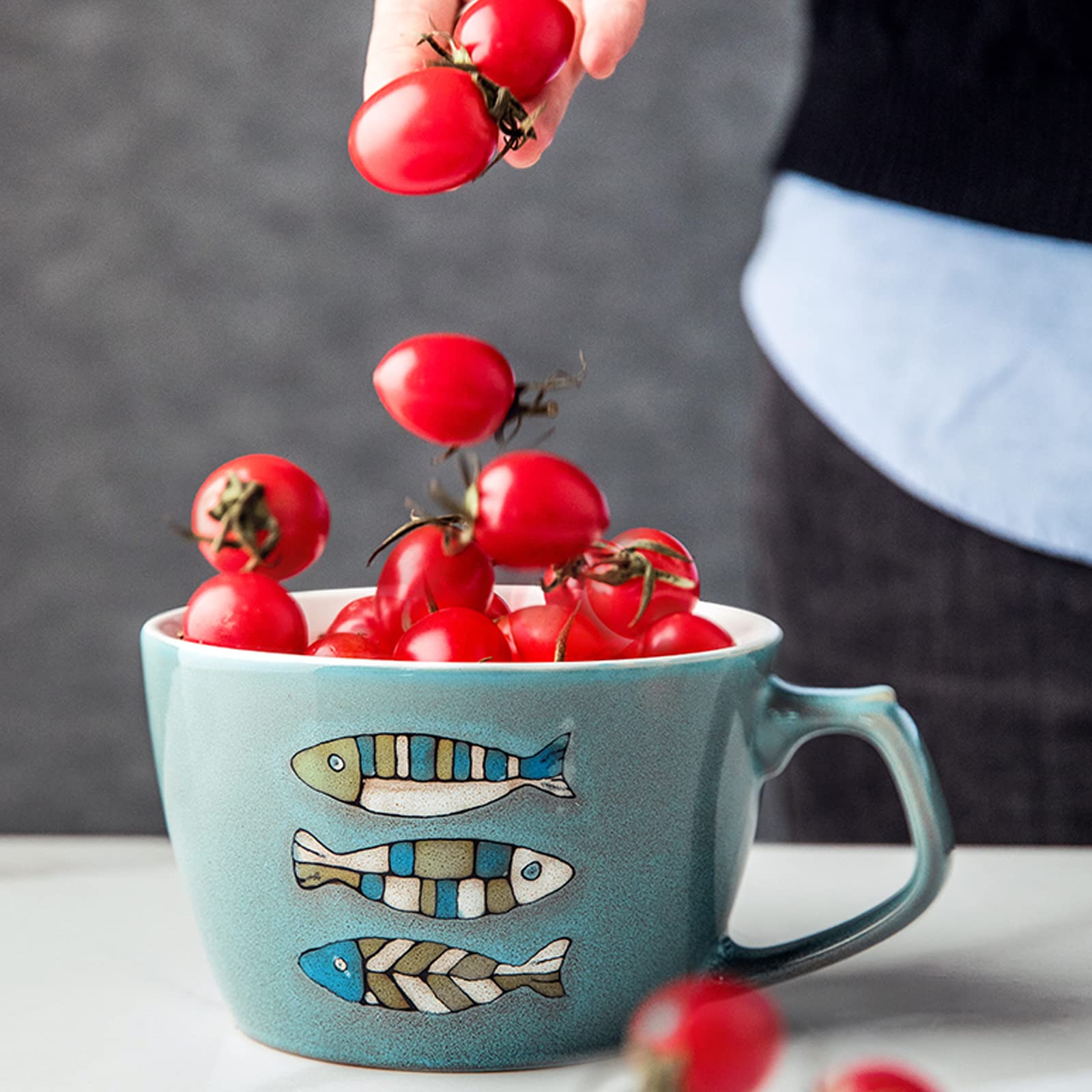 Wykwintna ceramika, duża pojemność ceramicznego śniadaniowego kubka/650 ml, duży kaliber ceramicznego kubka, ceramiczne kubki do kawy, porcelanowy kubek na poranną herbat