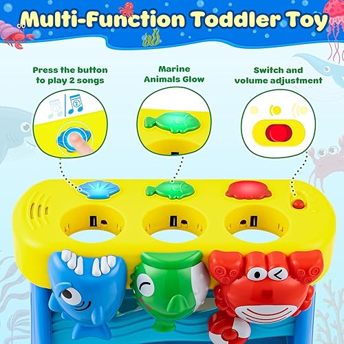 Miniatura 3 de V-Opitos Juguetes musicales para niños y niñas de 1, 2 años de edad, juguetes interactivos de alimentación para bebés de 12 a 18 meses, juguetes