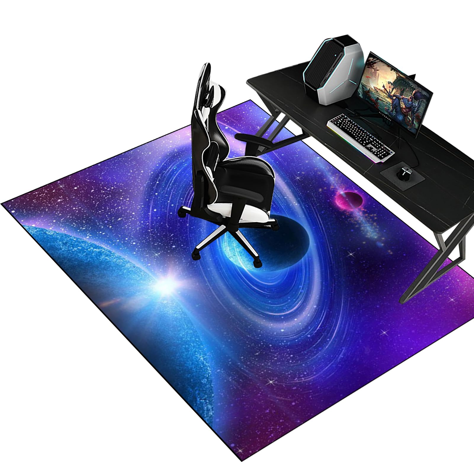 Fzamudng Office Chair Mat for Hardwood Floor, Gaming Chair Mat, Desk Hard Floor Chair Mat Protector 70 x 90 cm, Computer Desk Mats for Office Home, Easy Glide Floor Protector for Rolling Chair — image 1