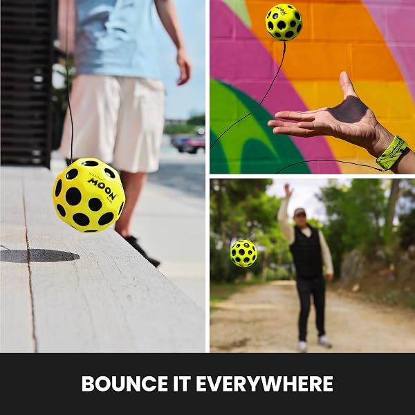Waboba Bounceback x Returning Moon Ball - Leicht zu Greifen, Gelb - (60 mm), Einheitsgröße - 3
