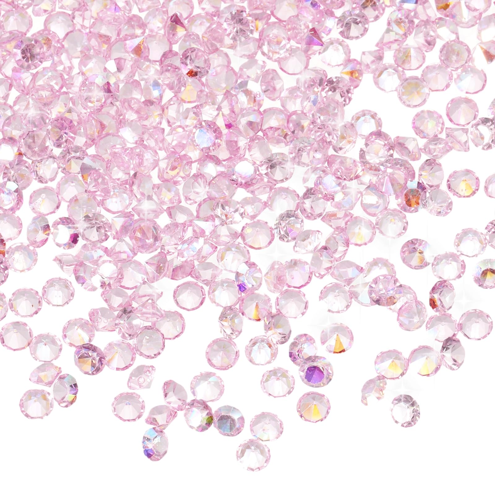 sourcing map 16800 Pcs Wedding Table Scatter Confetti Diamond, 3mm Mini Crystals Acrylic Fake Diamonds Rhinestones for Table Centerpiece Decorations Vase Filler Beads(Light Pink)
