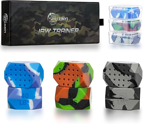 SIYUJUNYI Entrenador de mandíbula, ejercitador de mandíbula para hombres y mujeres, 3 niveles de resistencia, ejercitador de mandíbula para