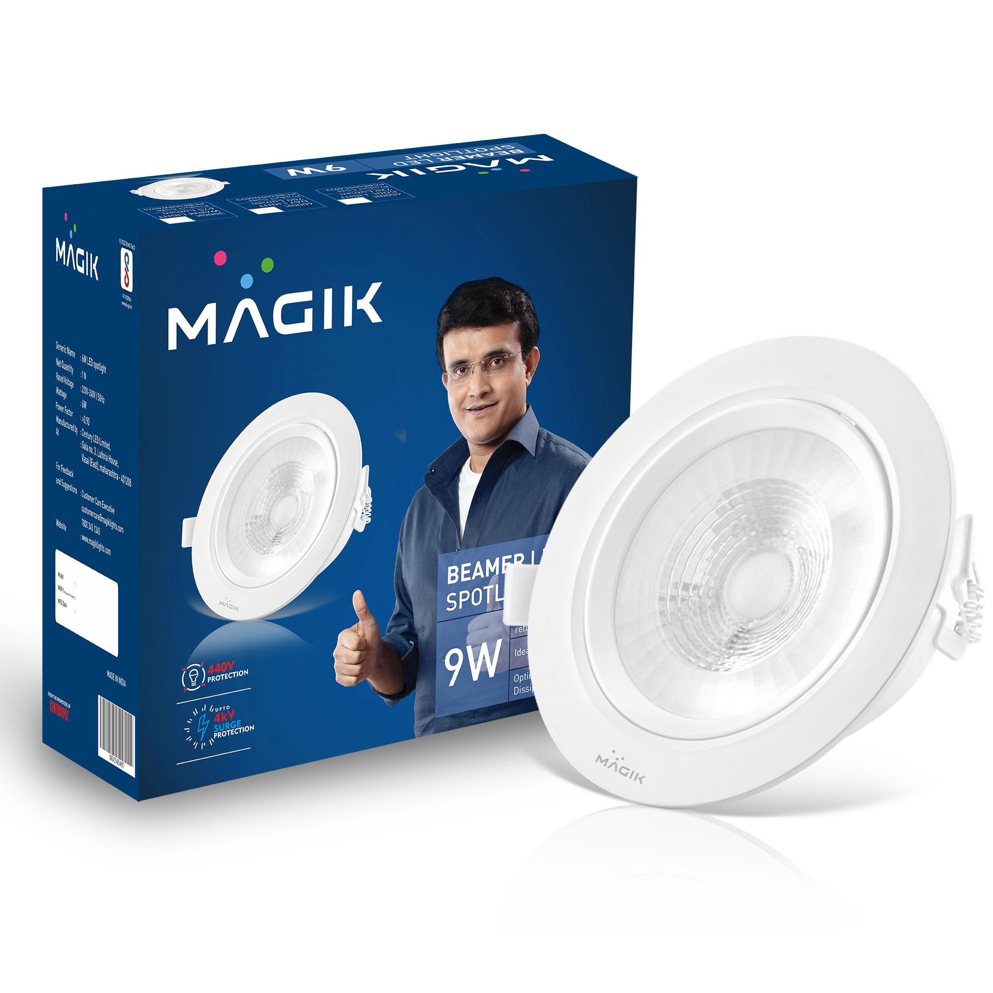 MAGIK Beamer 9W LED Spotlight | Warm White (3000K) | Pack of 1 | High-Lumen Accent & Task Light, Energy-Efficient Indoor Spotlight-image-41
