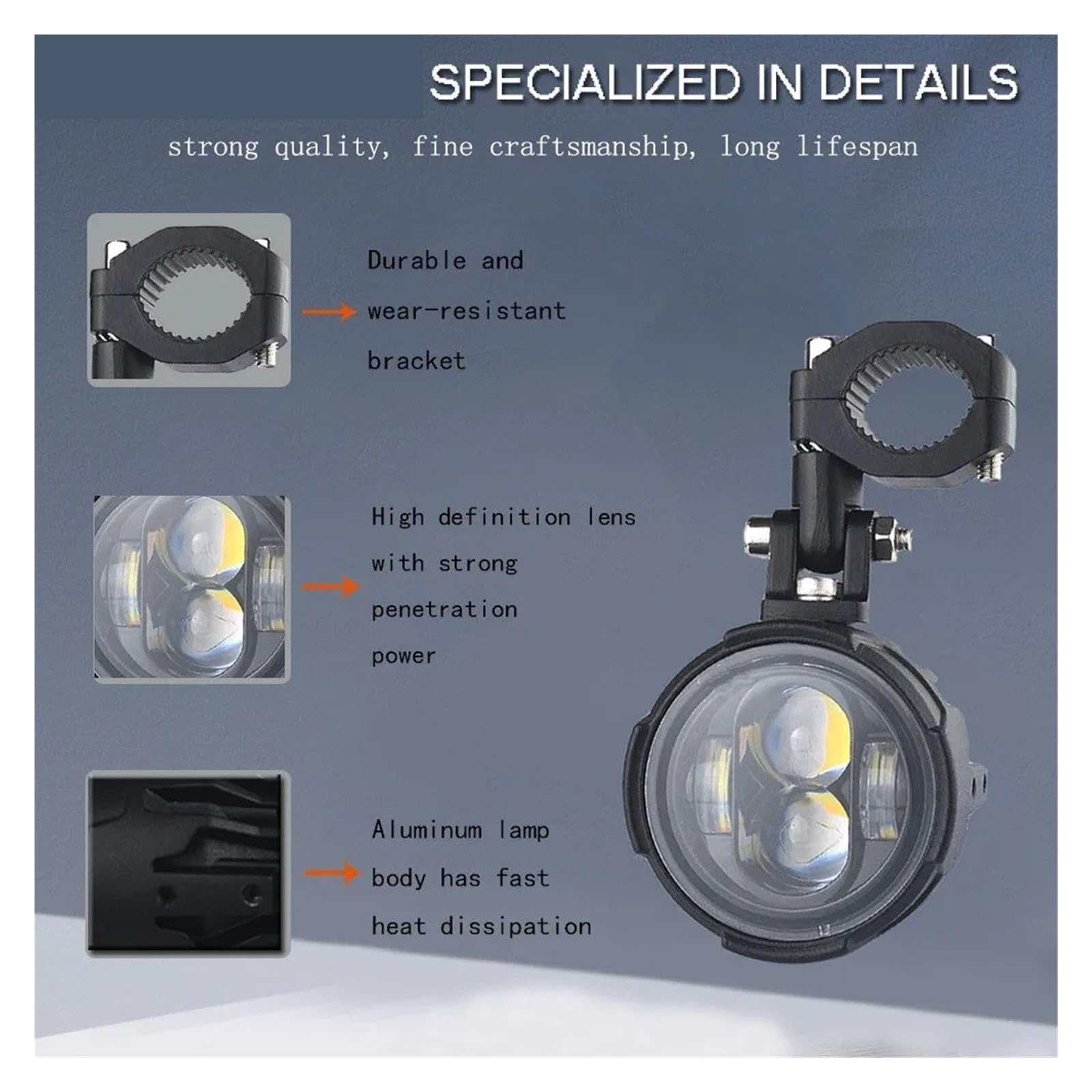 SANCAK Fari Per Motociclette Fendinebbia Per Moto Lampada Di Guida Ausiliaria A LED Faretti Per Fari Per Interruttore Cablato 100 W Bicolore