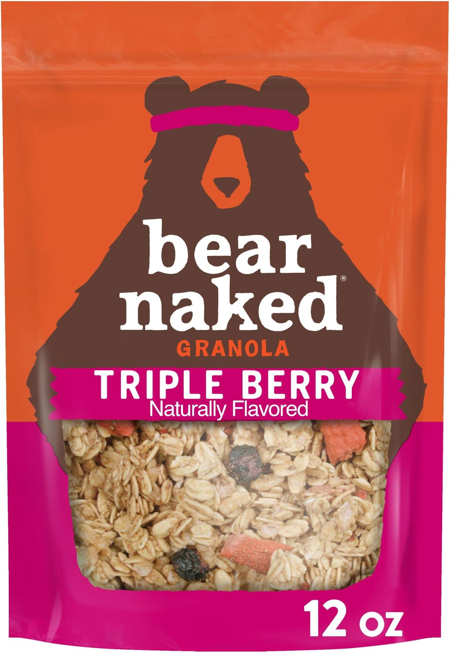 Bear Naked Triple Berry Fit Granola - Non-GMO, Kosher, Vegan - 12 Oz