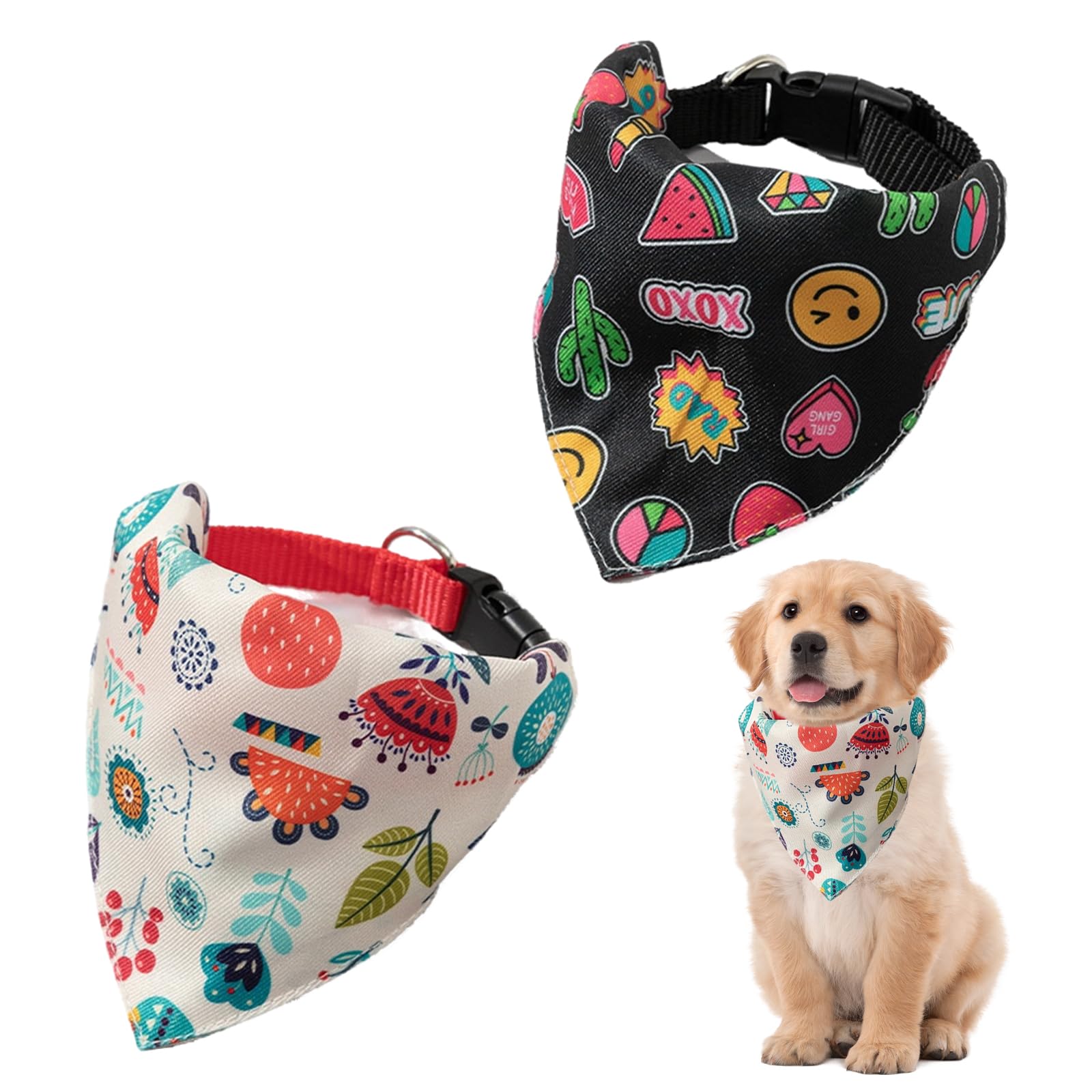 Bandana Perro,Pañuelos para Perros,Pañuelo Ajustable para el Cuello del Perro,Bufanda de Mascota Baberos Triangulares,para Perros Pequeños y Medianos