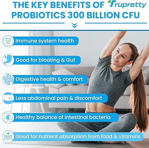 Miniatura 6 de Probiótico de 300 mil millones de CFUS, 20 cepas de probióticos - Probióticos para mujeres y hombres, probióticos estables, suplemento diario de