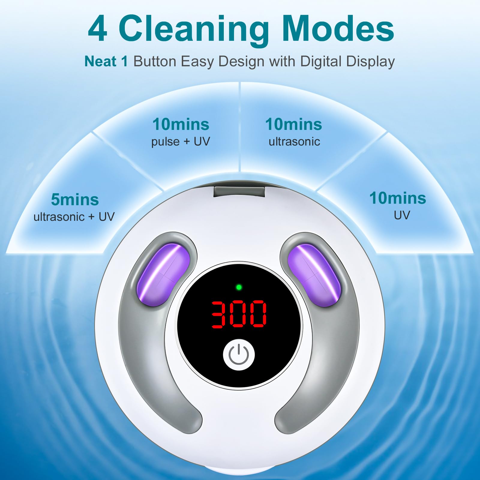 Máquina limpiadora de retenedores ultrasónicos, 45 kHz, 200 ml, cápsula de limpieza dental con 4 modos de lavado, temporizador digital para limpiador de dentaduras, alineadores, protectores