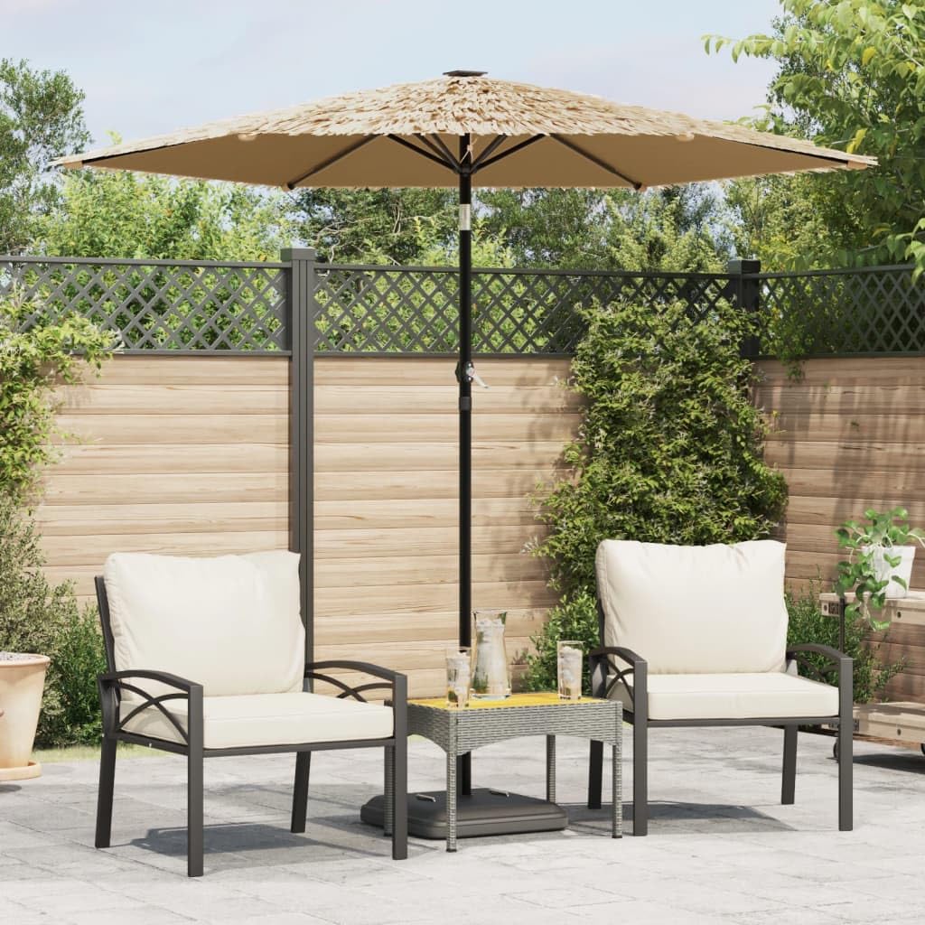 Ombrellone con tetto in paglia, marrone, 223 x 223 x 213 cm