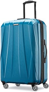 Samsonite Centric 2 Hardside Expandable Luggage with Spinner Wheels, Caribbean Blue, Checked-Medium 24-Inch