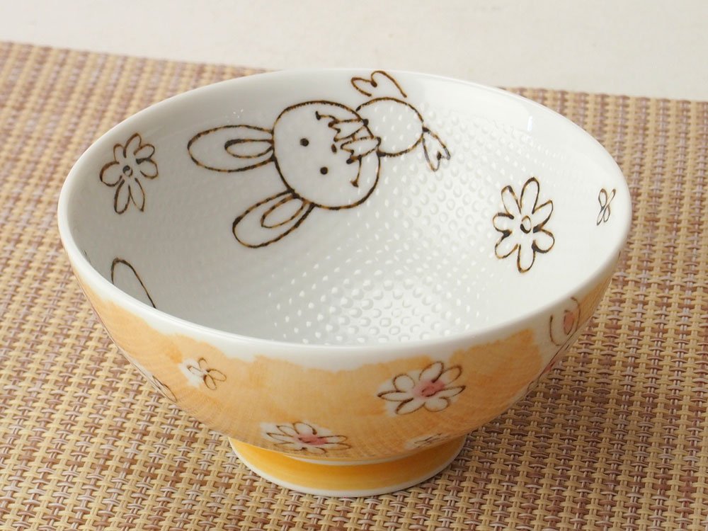 Amazon | / ごはんがつきにくい茶碗 うさぎ茶碗 小平/和食器 | ノー