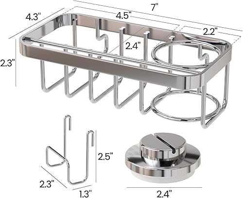 Miniatura 3 de TAILI Soporte de esponja 4 en 1 para fregadero de cocina con fuerte ventosa, soporte para esponja interior del fregadero, extraíble, organizador de