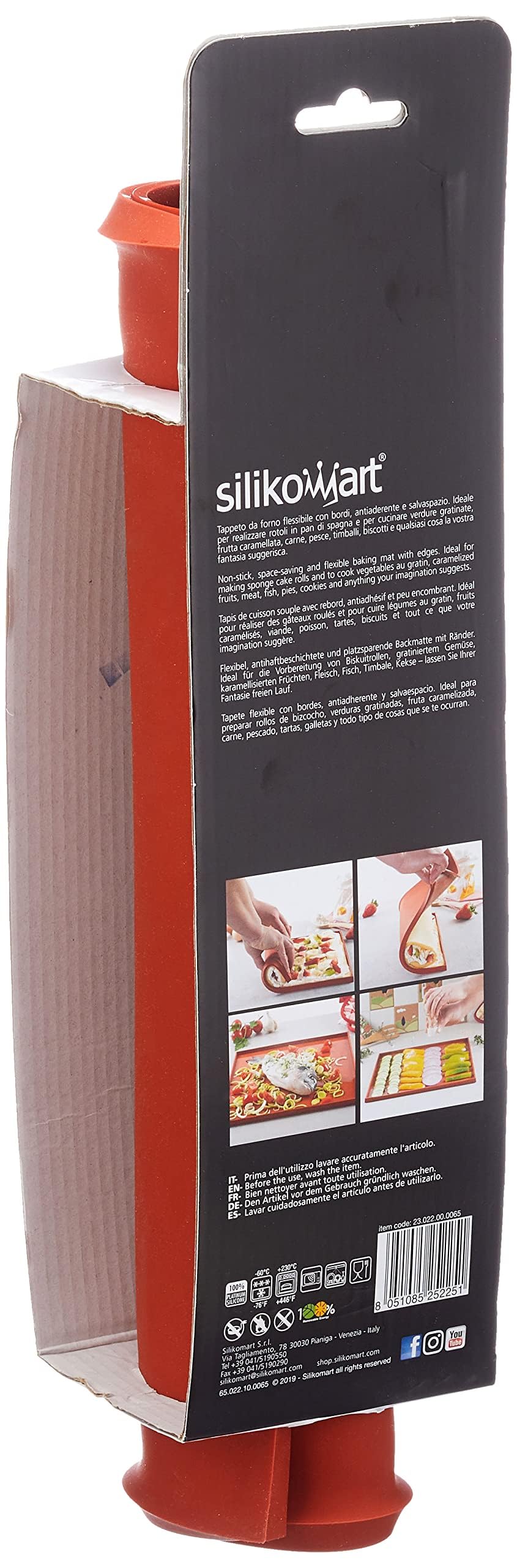 silikomart | Tappetino in Silicone TAPIS ROULADE, Antiaderente, Confezione da 3 Tappetini per Dolci, 325 x 325 mm, h 10 mm, Made in Italy