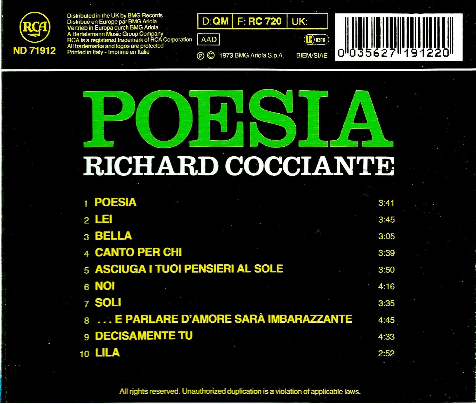 Poesia Richard Cocciante