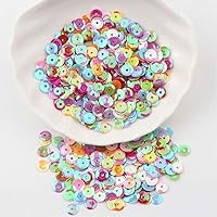Vista 4 de CCINEE 16000PCS Loose Sequins Bulk, 6MM Rainbow Round Cup Sequins for Sewing Embroidery Easter Egg Craft Art Decorations