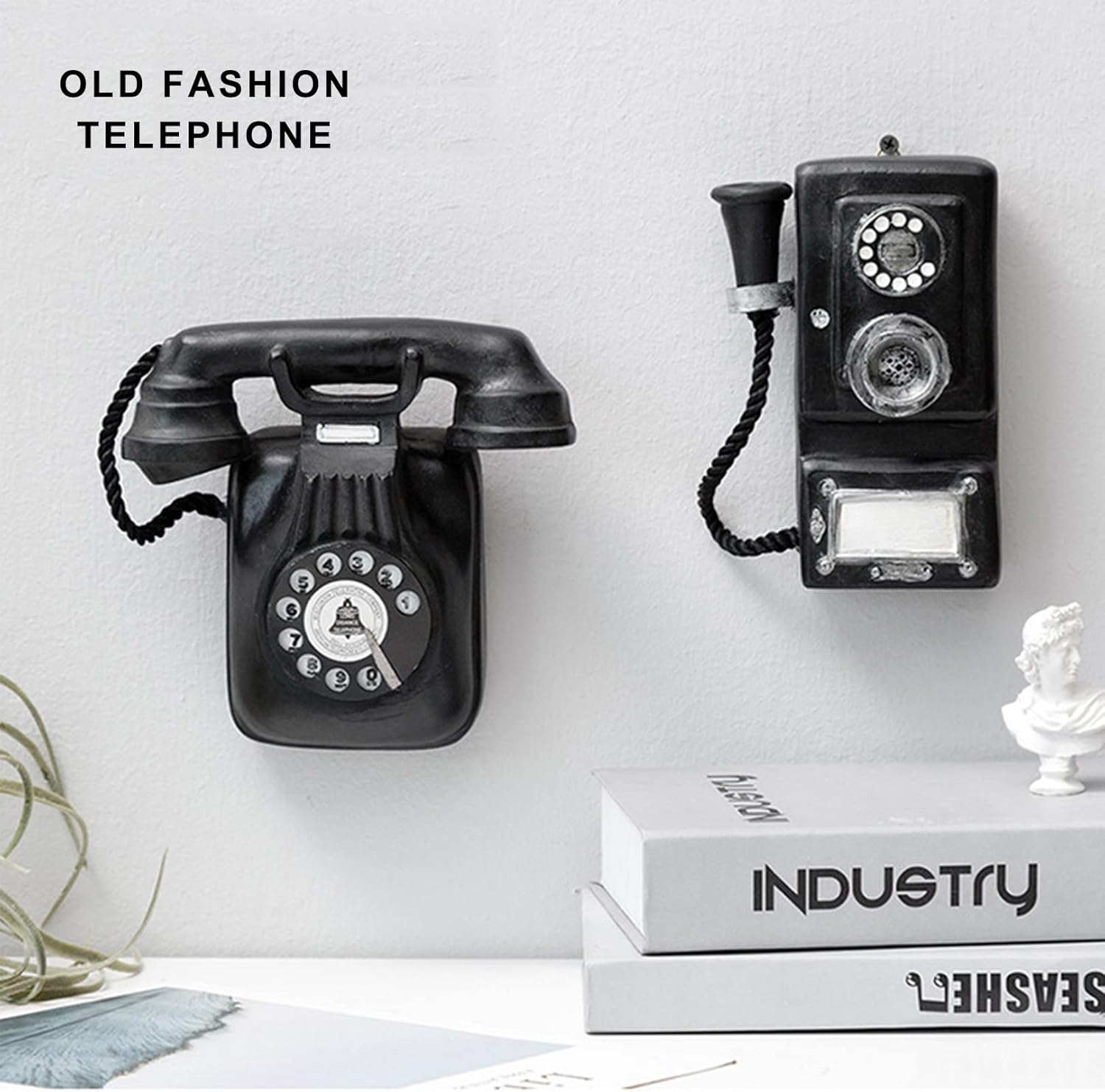 Retro Nostalgic Telephone Wall Decoration Wired Phone Decor Hangings
