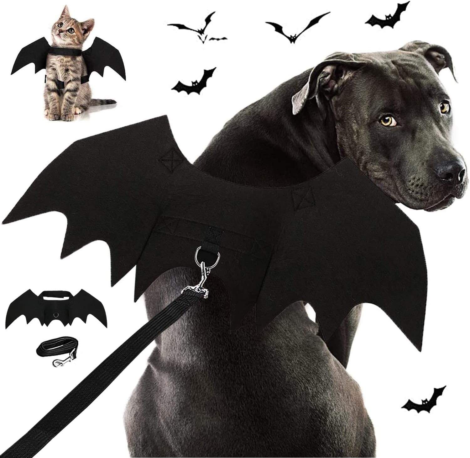Strangefly Halloween Dog Bat Costume, Dog Bat Wings with