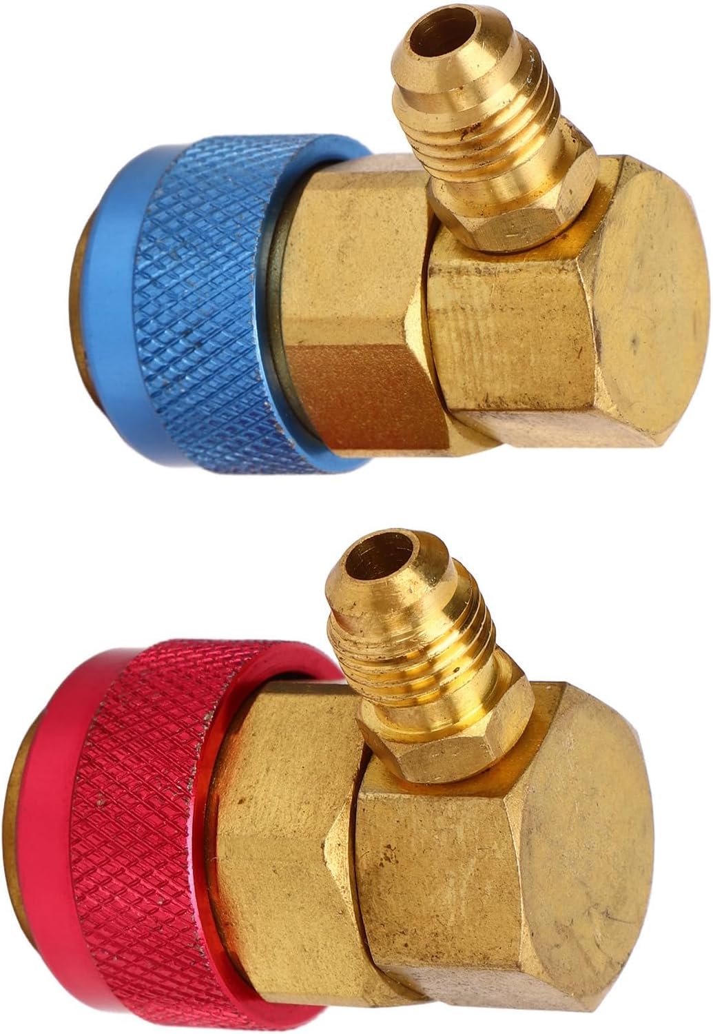 2 Pcs AC Quick Coupler ector fold Fluoride Con A, R134a System Car AC fold Set, B Metal Quick ector with 1/4in SAE Male Splicing for