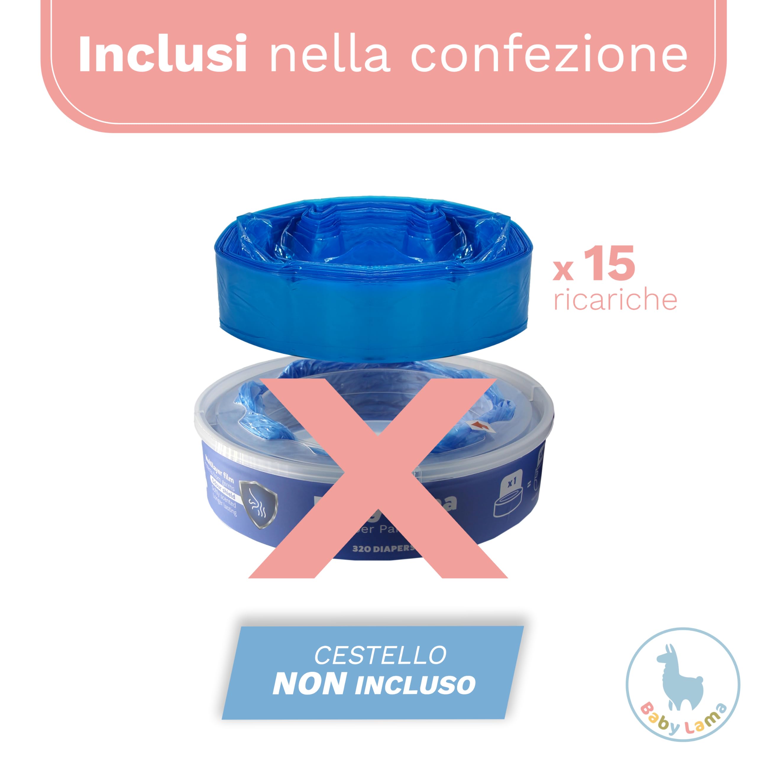 Sacchetti Mangiapannolini Universali (15) – Compatibili con Ricarica Mangiapannolini Foppapedretti e Tommee Tippee – Resistenti e Anti-Odore