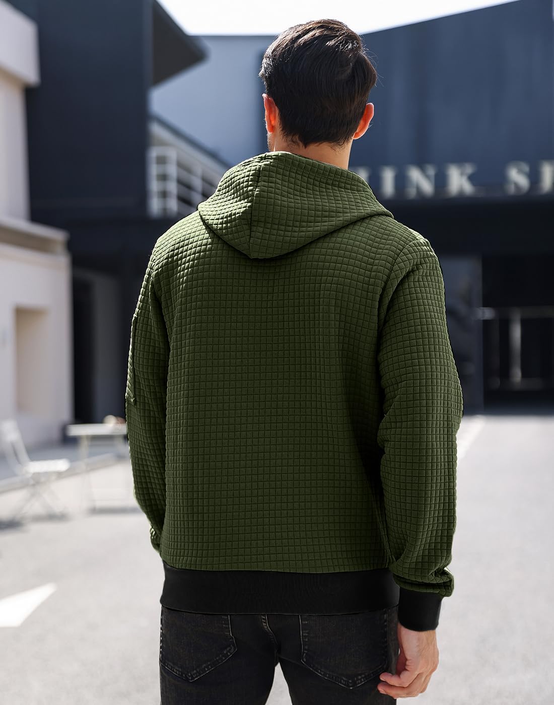 Mens Zip Up Hoodie Full-Zip Sweatshirt Lightweight Loose Fit Hooded Jackets - Image 4