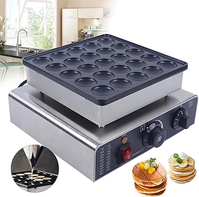 Machine à Soufflés Électrique - Dorayaki, Pancakes, Muffins | Plaque Antiadhésive, Acier Inox, Réglage 40-260°C | Usage Commercial Ou Maison