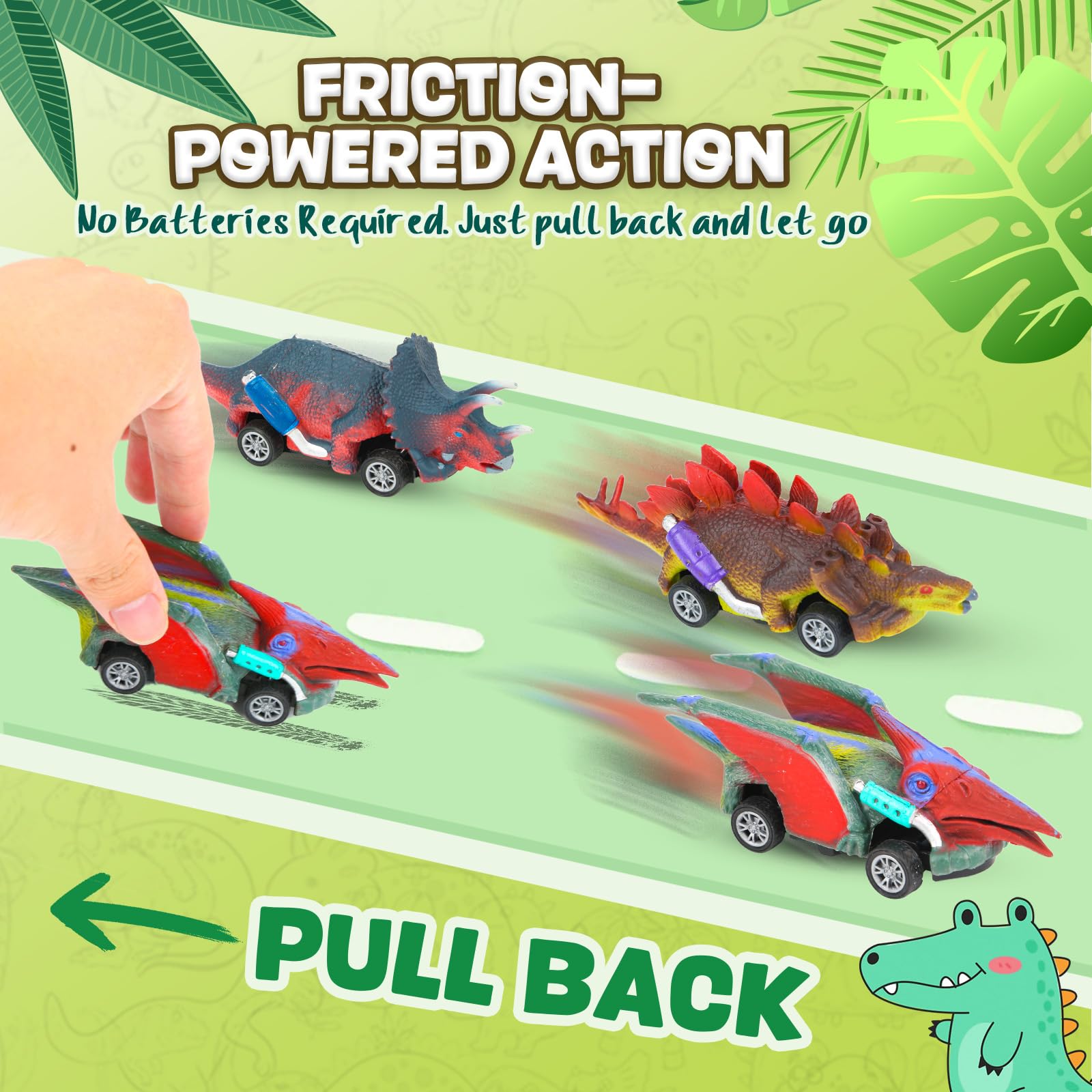 Dinosaur Pull Back Cars - 6 Pack for Toddlers -3 Dinosaur Pull Back Cars - 6 Pack for Toddlers -3
