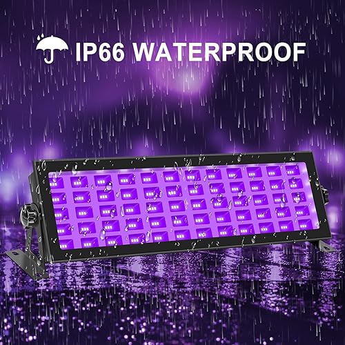 Miniatura 4 de Barra de luz LED negra de 120 W, área iluminada de 40 x 40 pies, 180 luces LED negras con cable de alimentación de 5 pies y enchufe, luces negras