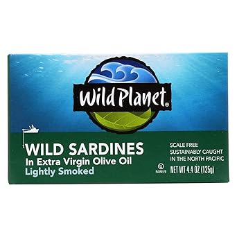 Wild Planet Wild California Sardine in Extra Virgin Olive Oil, 4.375 Ounce - 12 per case.12