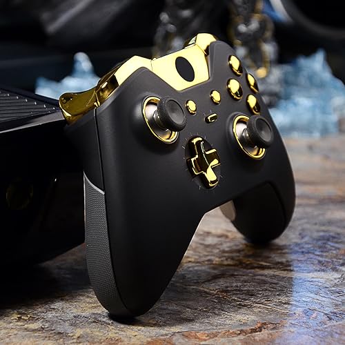 Miniatura 6 de eXtremeRate LB RB LT RT Bumpers Triggers D-Pad ABXY Start Back Sync Buttons, Chrome Gold Full Set Buttons Repair Kits with Tools for Xbox One