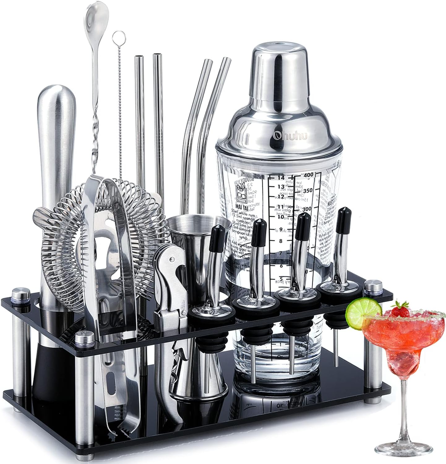 GOLDGE Cocktail Set Cocktail Shaker 18 Teiliges Cocktail Mixer Geschenk