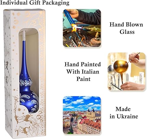 Miniatura 3 de Decoración para árbol de Navidad de cristal de noche de Navidad azul