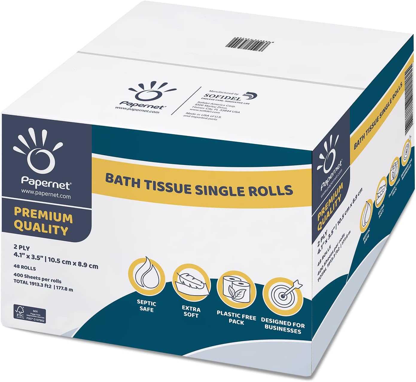 Boardwalk B6145 4 in. x 3 in. 2Ply Septic Safe Toilet