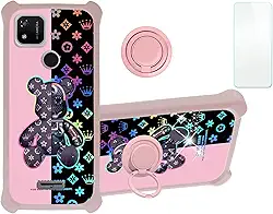 Capa Sense Tw102 compatível com Sense Sp502 capa de telefone [com protetor de tela de vidro temperado][PC rígido + silicone macio][luz refletida colorida] IMDF-JXX