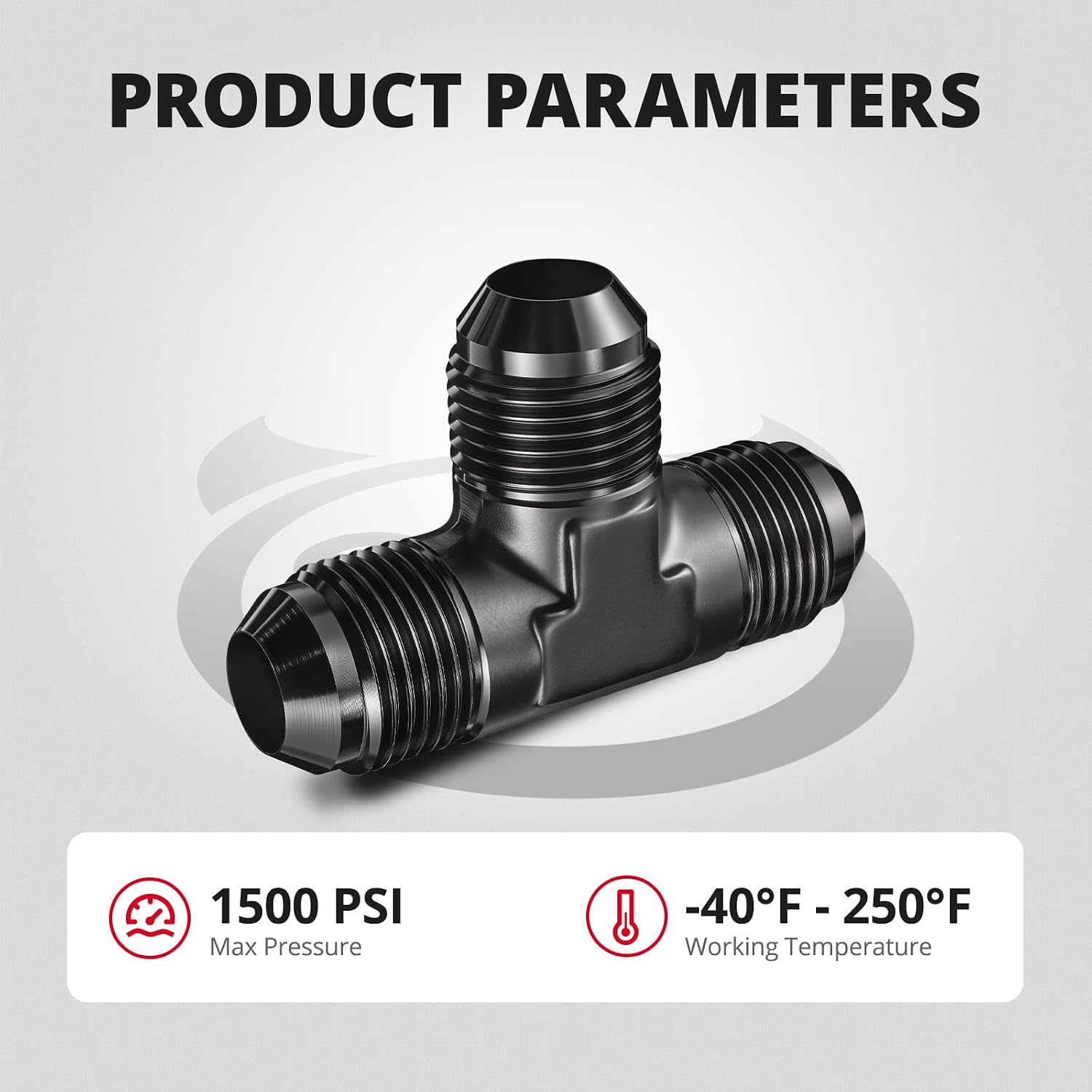 EVIL ENERGY 10AN Male Flare Tee T Fitting Adapter Union Aluminum Black 2PCS