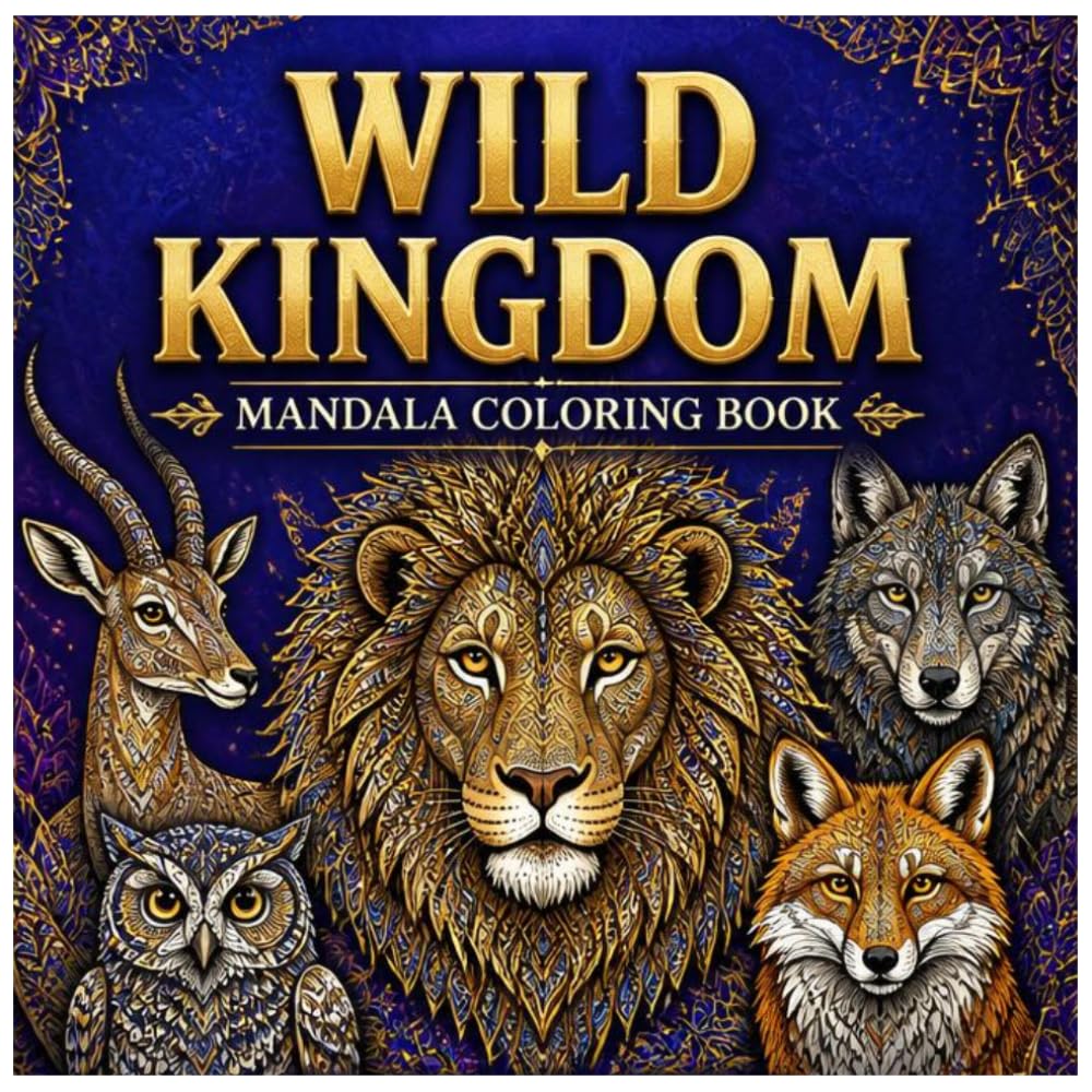 Wild Kingdom Mandala Coloring Book: 80 Stunning Animal Mandala Designs for Relaxation, Creativity, and Stress Relief