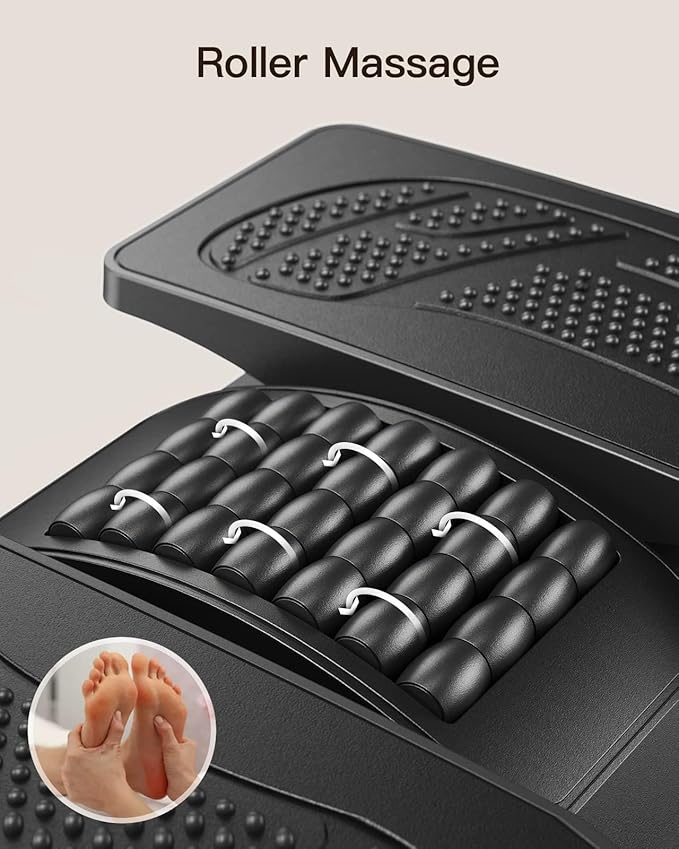 Reposapiés Ajustable Ergonómico HUANUO con Masaje, Negro, Plástico miniatura 5
