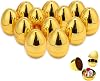 12 PCS Golden Easter Eggs, Fillable EasterEggs, Golden Easter Egg for Craft and Home Decoration, EasterEgg Golden Hunt Games Party Favor Fillers Basket Stuffers Crafts