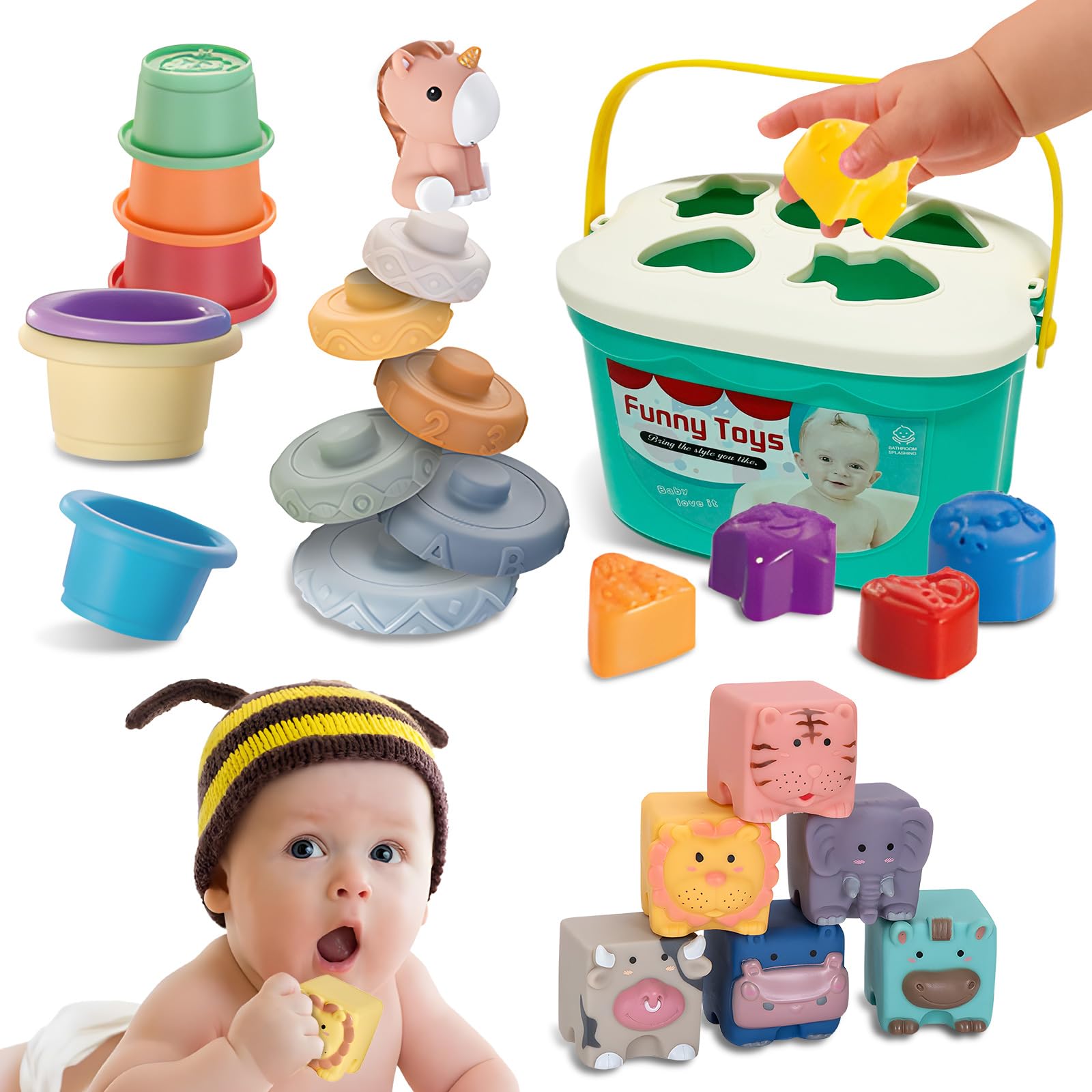 4 in 1 Montessori Toys for Babie 6 Months - 3 Year Old
