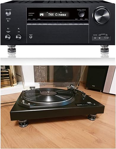 Miniatura 8 de Almohadillas de aislamiento de audio para reproductores de discossubwoofertocadiscosamplificadoraltavozgrabadora 1.732x1.575 in, paquete de 4 (negro)