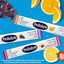 Pedialyte Electrolyte Powder | Hydration Drink for Kids & Adults | Variety Pack: Grape, Strawberry Lemonade, and Orange, 24 Powder Packets