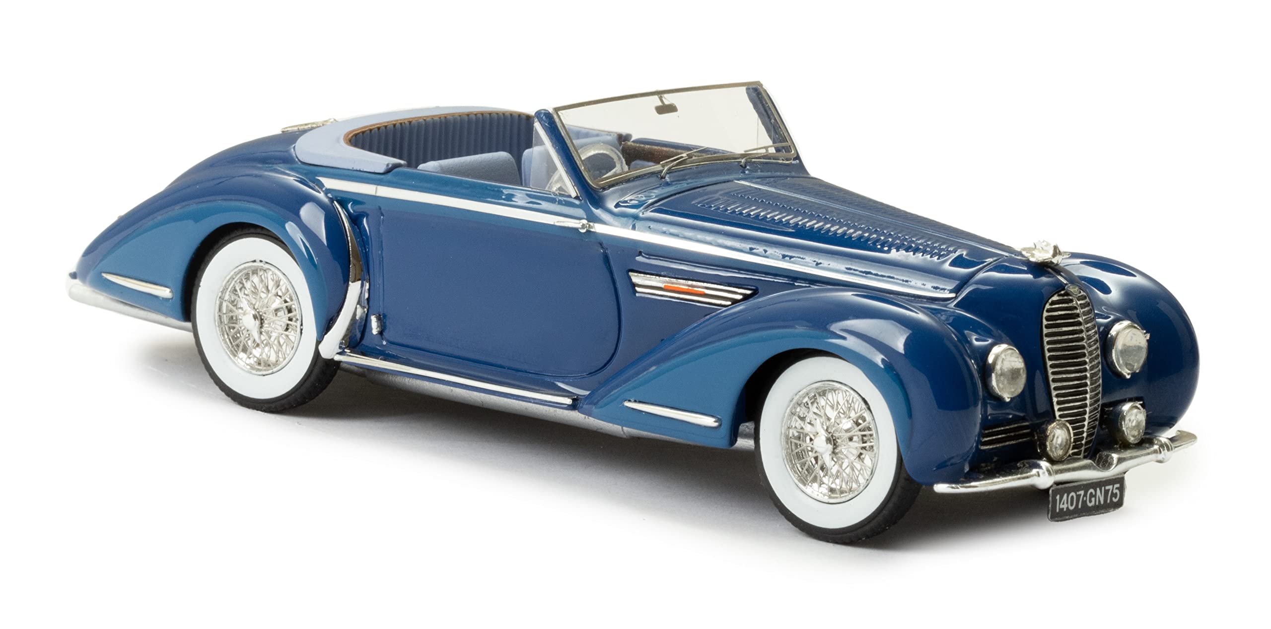 Miniature Auto Belle Epoque Résine 1/43 – Delahaye 135 MS Pourtout 1948 Blanche