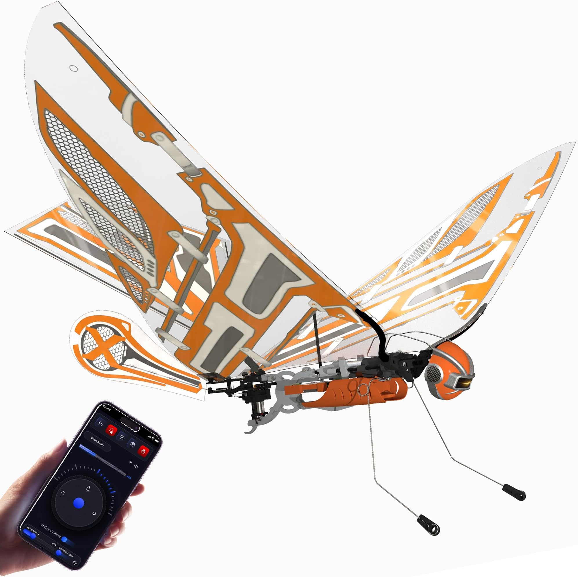 X-Fly Bionic Bird - sensor assisted ornithopter drone | RC & smartphone controlled for iOS & Android| Easy to fly with Autopilot & 6-Axis Gyro Stabilizer | next-gen flapping wings | For pilots & beginners