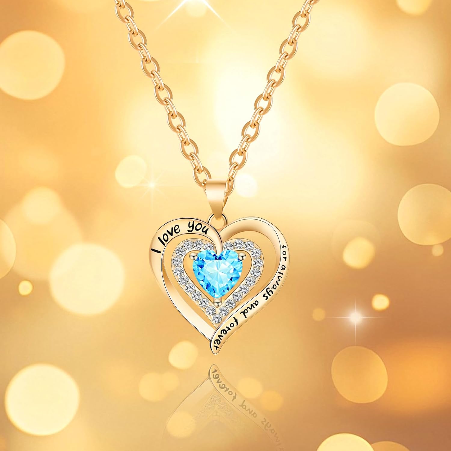 Preserved Real Roses with Heart Necklace - Birthday Gifts for Women, Forever Rose in a Jewelry Box, Eternal Flower Gift Set for Her on Valentines Mothers Day Christmas Anniversary (Blue) - Image 3